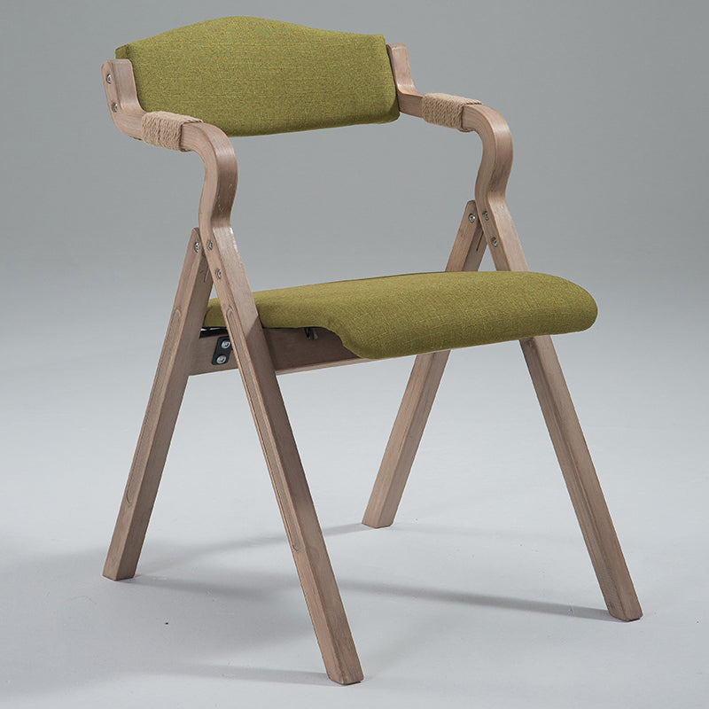 Home Contemporary Arm Chair Open Back Upholstered Wood Folding Dining Room Chair Green 1 Piece Clearhalo ' kitchen&dining_furn' 'Dining Chairs' 'Dining Tables & Seating' 'dining_chair' 'furn' 'furn_dining_chair' 'Furniture' 'furniture_dining_chair' 'Kitchen & Dining Furniture' 'kitchen' 3703734