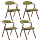 Home Contemporary Arm Chair Open Back Upholstered Wood Folding Dining Room Chair Green 4 Piece Set Clearhalo ' kitchen&dining_furn' 'Dining Chairs' 'Dining Tables & Seating' 'dining_chair' 'furn' 'furn_dining_chair' 'Furniture' 'furniture_dining_chair' 'Kitchen & Dining Furniture' 'kitchen' 3703736