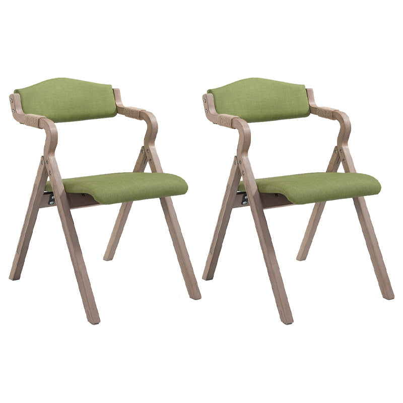 Home Contemporary Arm Chair Open Back Upholstered Wood Folding Dining Room Chair Light Green 2 Piece Set Clearhalo ' kitchen&dining_furn' 'Dining Chairs' 'Dining Tables & Seating' 'dining_chair' 'furn' 'furn_dining_chair' 'Furniture' 'furniture_dining_chair' 'Kitchen & Dining Furniture' 'kitchen' 3703738