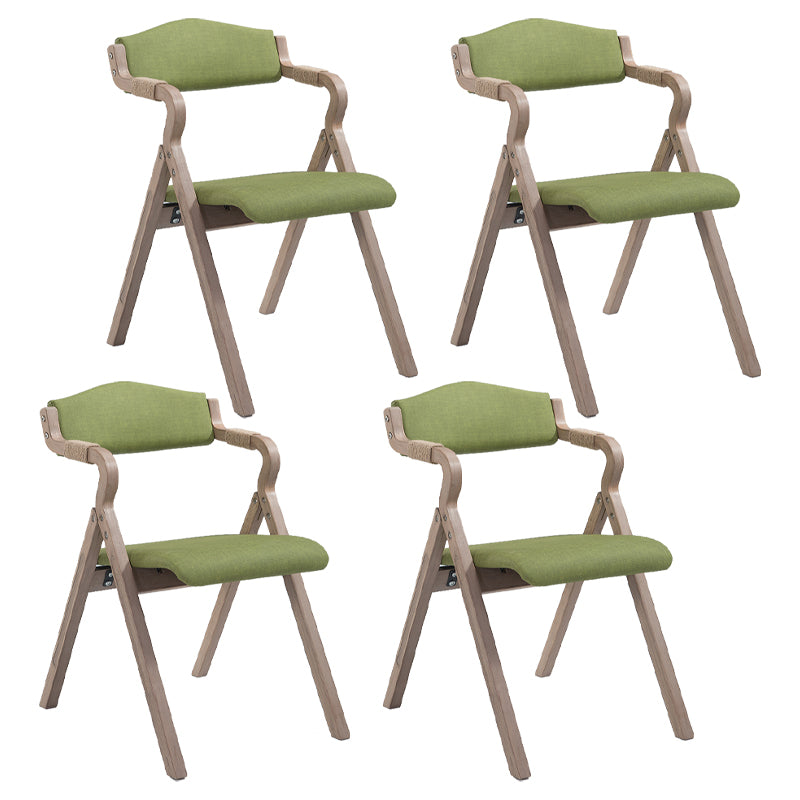 Home Contemporary Arm Chair Open Back Upholstered Wood Folding Dining Room Chair Light Green 4 Piece Set Clearhalo ' kitchen&dining_furn' 'Dining Chairs' 'Dining Tables & Seating' 'dining_chair' 'furn' 'furn_dining_chair' 'Furniture' 'furniture_dining_chair' 'Kitchen & Dining Furniture' 'kitchen' 3703739