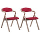 Home Contemporary Arm Chair Open Back Upholstered Wood Folding Dining Room Chair Dark Red 2 Piece Set Clearhalo ' kitchen&dining_furn' 'Dining Chairs' 'Dining Tables & Seating' 'dining_chair' 'furn' 'furn_dining_chair' 'Furniture' 'furniture_dining_chair' 'Kitchen & Dining Furniture' 'kitchen' 3703741