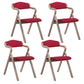 Home Contemporary Arm Chair Open Back Upholstered Wood Folding Dining Room Chair Dark Red 4 Piece Set Clearhalo ' kitchen&dining_furn' 'Dining Chairs' 'Dining Tables & Seating' 'dining_chair' 'furn' 'furn_dining_chair' 'Furniture' 'furniture_dining_chair' 'Kitchen & Dining Furniture' 'kitchen' 3703742