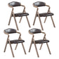 Home Contemporary Arm Chair Open Back Upholstered Wood Folding Dining Room Chair Coffee 4 Piece Set Clearhalo ' kitchen&dining_furn' 'Dining Chairs' 'Dining Tables & Seating' 'dining_chair' 'furn' 'furn_dining_chair' 'Furniture' 'furniture_dining_chair' 'Kitchen & Dining Furniture' 'kitchen' 3703745