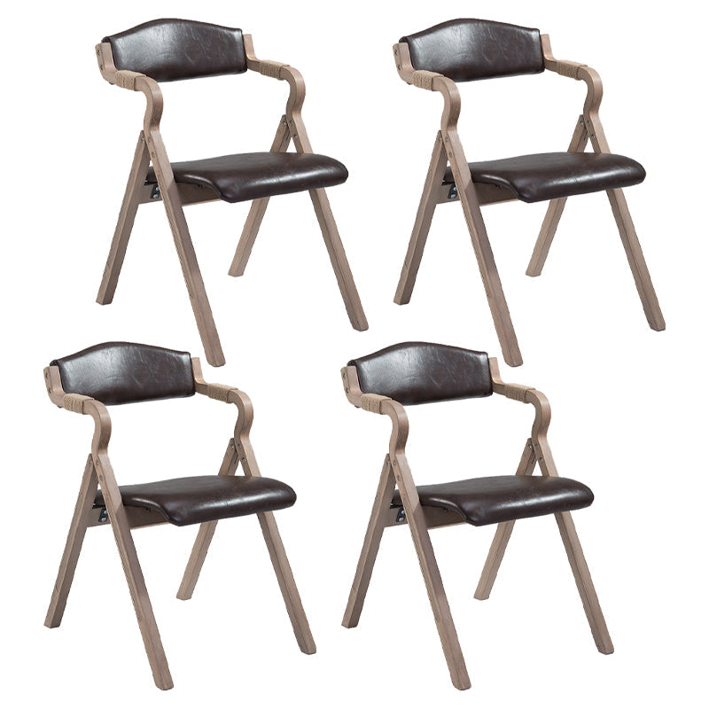 Home Contemporary Arm Chair Open Back Upholstered Wood Folding Dining Room Chair Coffee 4 Piece Set Clearhalo ' kitchen&dining_furn' 'Dining Chairs' 'Dining Tables & Seating' 'dining_chair' 'furn' 'furn_dining_chair' 'Furniture' 'furniture_dining_chair' 'Kitchen & Dining Furniture' 'kitchen' 3703745