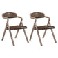 Home Contemporary Arm Chair Open Back Upholstered Wood Folding Dining Room Chair Dark Brown 2 Piece Set Clearhalo ' kitchen&dining_furn' 'Dining Chairs' 'Dining Tables & Seating' 'dining_chair' 'furn' 'furn_dining_chair' 'Furniture' 'furniture_dining_chair' 'Kitchen & Dining Furniture' 'kitchen' 3703750