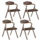 Home Contemporary Arm Chair Open Back Upholstered Wood Folding Dining Room Chair Dark Brown 4 Piece Set Clearhalo ' kitchen&dining_furn' 'Dining Chairs' 'Dining Tables & Seating' 'dining_chair' 'furn' 'furn_dining_chair' 'Furniture' 'furniture_dining_chair' 'Kitchen & Dining Furniture' 'kitchen' 3703751