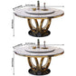 Metal Modern Round Indoor Table Sintered Stone Table for Kitchen and Dining Room Clearhalo ' dining_table' 'Dining Tables & Seating' 'Dining Tables' 'furn' 'furn_dining_table' 'Furniture' 'furniture_dining_table' 'Kitchen & Dining Furniture' 'kitchen&dining_furn' 'kitchen' 'kitchen_dining_table' 3703814