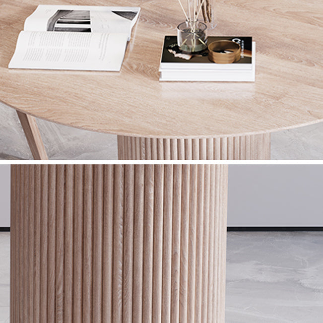 Round Wood Dining Table Modern Oak Table with Double Pedestal for Restaurant Clearhalo ' dining_table' 'Dining Tables & Seating' 'Dining Tables' 'furn' 'furn_dining_table' 'Furniture' 'furniture_dining_table' 'Kitchen & Dining Furniture' 'kitchen&dining_furn' 'kitchen' 'kitchen_dining_table' 3703820