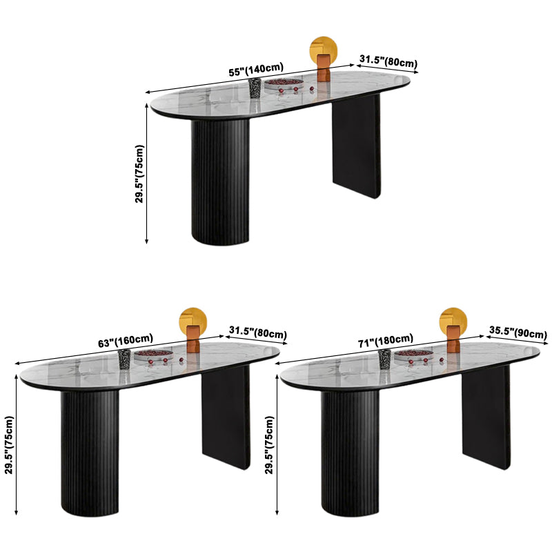 Modern Oval Dining Table Sintered Stone Dining Table with Double Pedestal for Dining Room Clearhalo ' dining_table' 'Dining Tables & Seating' 'Dining Tables' 'furn' 'furn_dining_table' 'Furniture' 'furniture_dining_table' 'Kitchen & Dining Furniture' 'kitchen&dining_furn' 'kitchen' 'kitchen_dining_table' 3703829