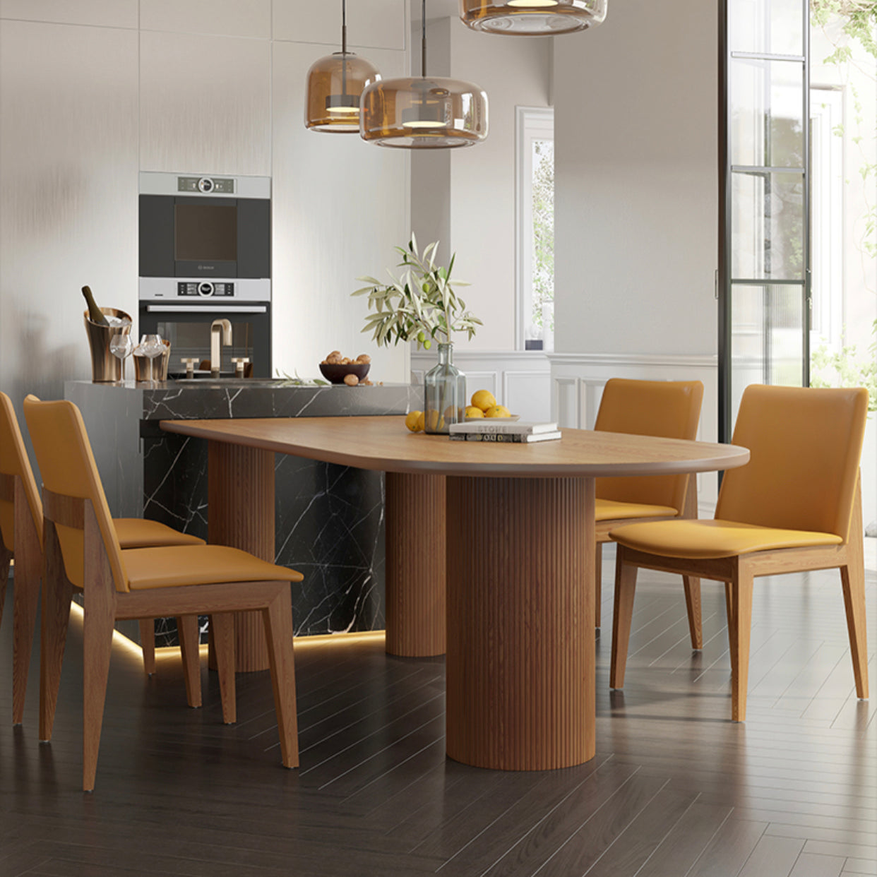 Contemporary Style Home Solid Wood Dining Table Freeform Table with 3 Legs Base Clearhalo ' dining_table' 'Dining Tables & Seating' 'Dining Tables' 'furn' 'furn_dining_table' 'Furniture' 'furniture_dining_table' 'Kitchen & Dining Furniture' 'kitchen&dining_furn' 'kitchen' 'kitchen_dining_table' 3703832