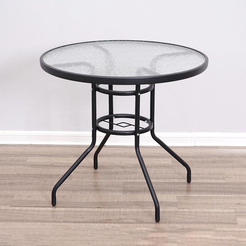 Round Shape Minimalist Style Dining Table Transparent Fixed Table of Glass Clear 31.5"L x 31.5"W x 28.3"H Without Chairs Clearhalo ' dining_table' 'Dining Tables & Seating' 'Dining Tables' 'furn' 'furn_dining_table' 'Furniture' 'furniture_dining_table' 'Kitchen & Dining Furniture' 'kitchen&dining_furn' 'kitchen' 'kitchen_dining_table' 3703838