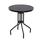 Round Shape Minimalist Style Dining Table Transparent Fixed Table of Glass Black 23.6"L x 23.6"W x 26.8"H Without Chairs Clearhalo ' dining_table' 'Dining Tables & Seating' 'Dining Tables' 'furn' 'furn_dining_table' 'Furniture' 'furniture_dining_table' 'Kitchen & Dining Furniture' 'kitchen&dining_furn' 'kitchen' 'kitchen_dining_table' 3703841