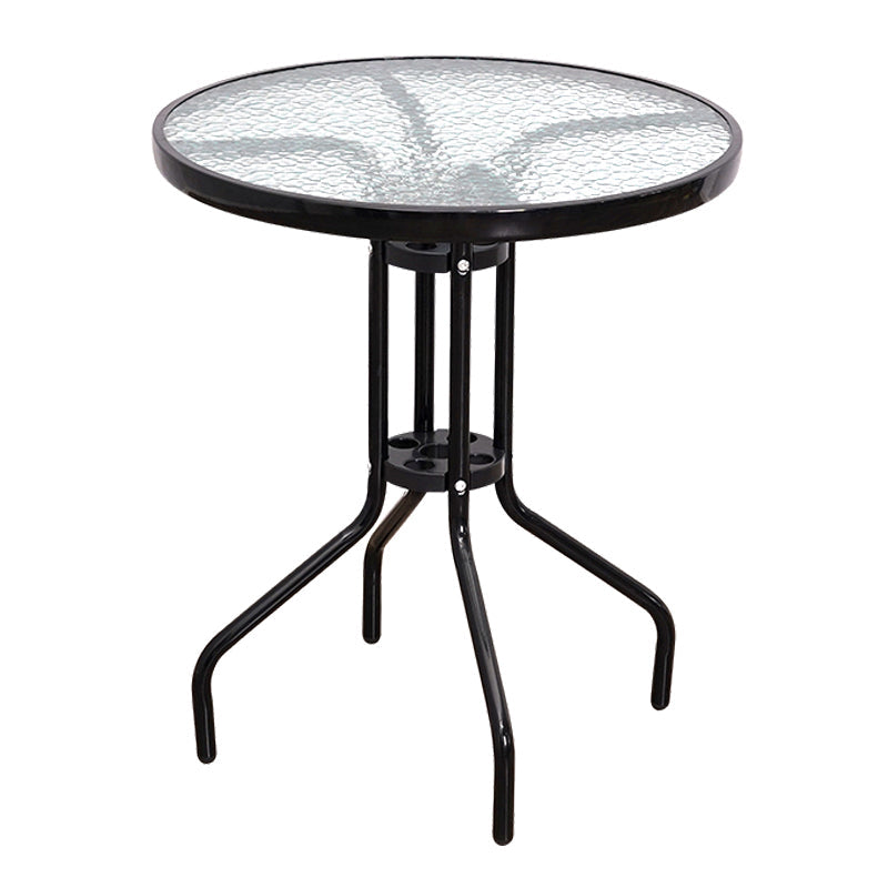 Round Shape Minimalist Style Dining Table Transparent Fixed Table of Glass Clear 23.6"L x 23.6"W x 26.8"H Without Chairs Clearhalo ' dining_table' 'Dining Tables & Seating' 'Dining Tables' 'furn' 'furn_dining_table' 'Furniture' 'furniture_dining_table' 'Kitchen & Dining Furniture' 'kitchen&dining_furn' 'kitchen' 'kitchen_dining_table' 3703844
