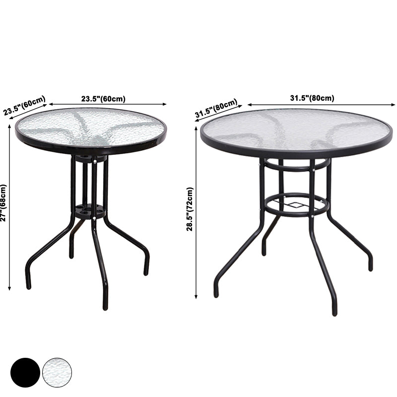 Round Shape Minimalist Style Dining Table Transparent Fixed Table of Glass Clearhalo ' dining_table' 'Dining Tables & Seating' 'Dining Tables' 'furn' 'furn_dining_table' 'Furniture' 'furniture_dining_table' 'Kitchen & Dining Furniture' 'kitchen&dining_furn' 'kitchen' 'kitchen_dining_table' 3703847