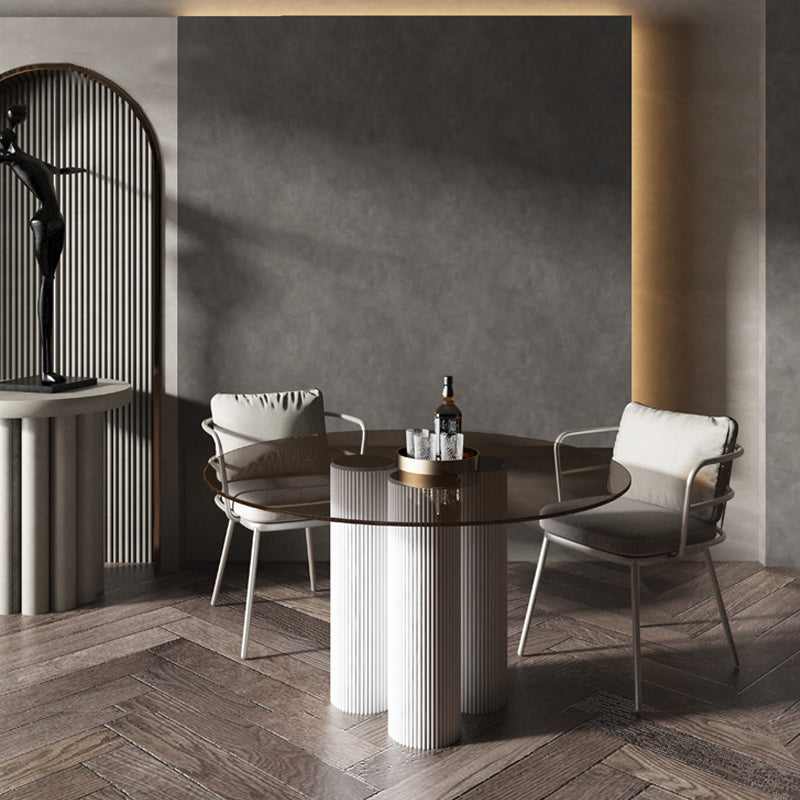 Modern Style Round Dining Table 3 Legs Dining Room Collection for Indoor Light Brown Without Chairs Clearhalo ' dining_table' 'Dining Tables & Seating' 'Dining Tables' 'furn' 'furn_dining_table' 'Furniture' 'furniture_dining_table' 'Kitchen & Dining Furniture' 'kitchen&dining_furn' 'kitchen' 'kitchen_dining_table' 3703849