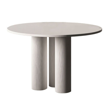 Modern Style Round Dining Table 3 Legs Dining Room Collection for Indoor Off-White Without Chairs Clearhalo ' dining_table' 'Dining Tables & Seating' 'Dining Tables' 'furn' 'furn_dining_table' 'Furniture' 'furniture_dining_table' 'Kitchen & Dining Furniture' 'kitchen&dining_furn' 'kitchen' 'kitchen_dining_table' 3703852