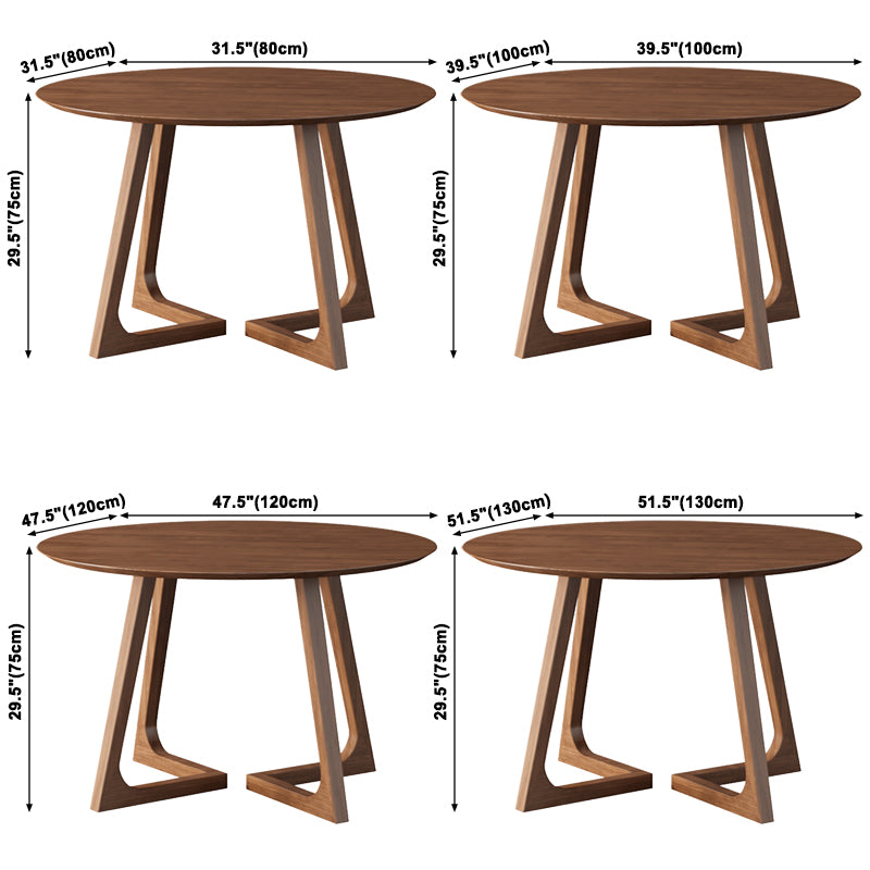 Round Double Pedestal Casual Dining Table Wood Color Fixed Table of Ashwood Solid Wood Clearhalo ' dining_table' 'Dining Tables & Seating' 'Dining Tables' 'furn' 'furn_dining_table' 'Furniture' 'furniture_dining_table' 'Kitchen & Dining Furniture' 'kitchen&dining_furn' 'kitchen' 'kitchen_dining_table' 3703864