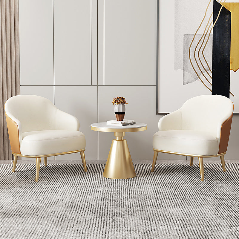 Contemporary Style Round Pedestal Dining Table Stone Furniture for Dining Room Clearhalo ' dining_table' 'Dining Tables & Seating' 'Dining Tables' 'furn' 'furn_dining_table' 'Furniture' 'furniture_dining_table' 'Kitchen & Dining Furniture' 'kitchen&dining_furn' 'kitchen' 'kitchen_dining_table' 3703869