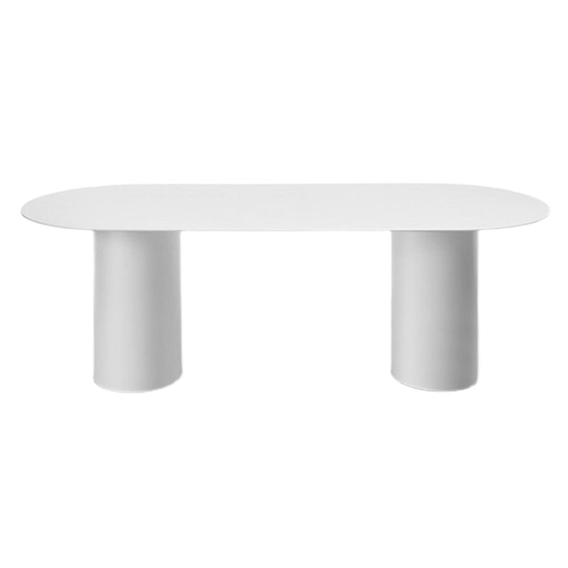 Contemporary Style Home Solid Wood Dining Table Oval Shape Table with Double Pedestal Base Clearhalo ' dining_table' 'Dining Tables & Seating' 'Dining Tables' 'furn' 'furn_dining_table' 'Furniture' 'furniture_dining_table' 'Kitchen & Dining Furniture' 'kitchen&dining_furn' 'kitchen' 'kitchen_dining_table' 3703878