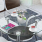 Modern Round Dining Room Table Tempered Glass Table with 3 Legs for Dining Room Clearhalo ' dining_table' 'Dining Tables & Seating' 'Dining Tables' 'furn' 'furn_dining_table' 'Furniture' 'furniture_dining_table' 'Kitchen & Dining Furniture' 'kitchen&dining_furn' 'kitchen' 'kitchen_dining_table' 3703887