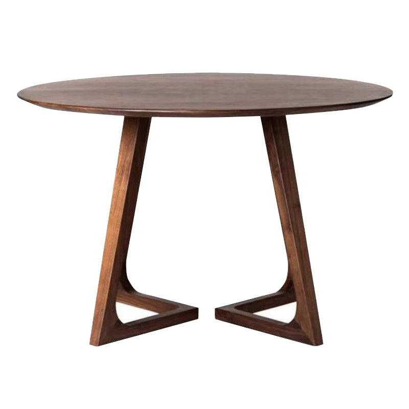 Round Wood Dining Table Reclaimed Oak Table in Brown with Double Pedestal Without Chairs Clearhalo ' dining_table' 'Dining Tables & Seating' 'Dining Tables' 'furn' 'furn_dining_table' 'Furniture' 'furniture_dining_table' 'Kitchen & Dining Furniture' 'kitchen&dining_furn' 'kitchen' 'kitchen_dining_table' 3703896