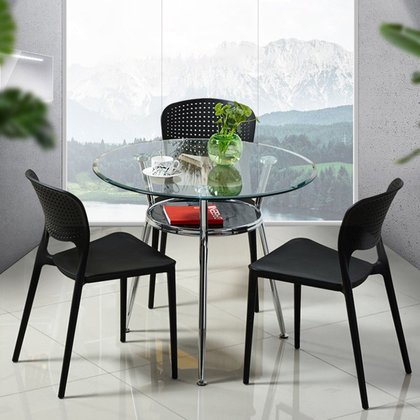 Simplicity Dining Site Table Tempered Glass Dining Room Home Furniture Clearhalo ' dining_table' 'Dining Tables & Seating' 'Dining Tables' 'furn' 'furn_dining_table' 'Furniture' 'furniture_dining_table' 'Kitchen & Dining Furniture' 'kitchen&dining_furn' 'kitchen' 'kitchen_dining_table' 3703903