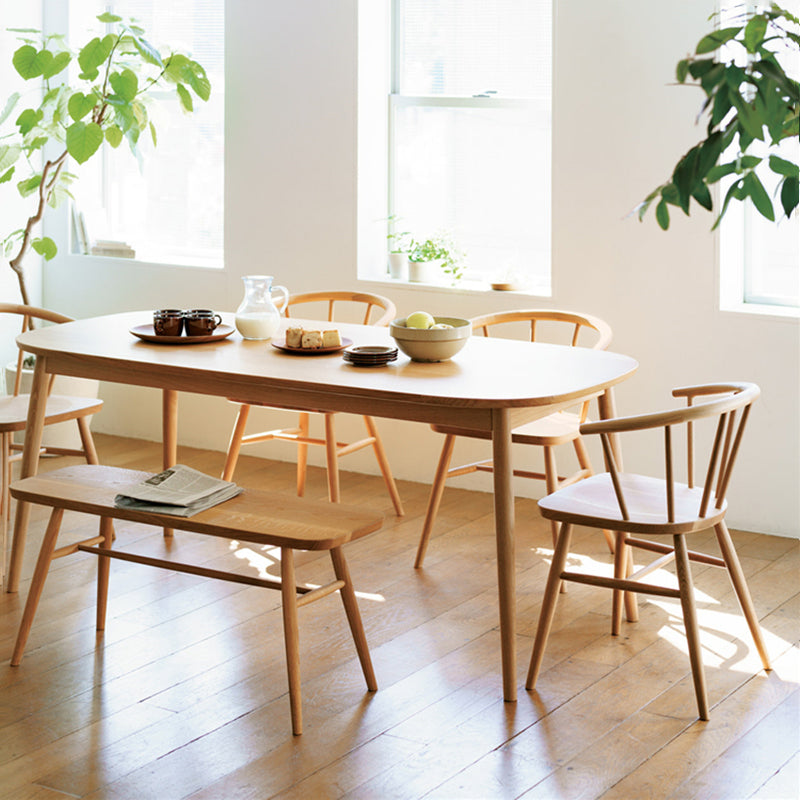 Simplicity Kitchen Solid Wood Dining Table Oval Shape Dining Table with 4 Legs Base Clearhalo ' dining_table' 'Dining Tables & Seating' 'Dining Tables' 'furn' 'furn_dining_table' 'Furniture' 'furniture_dining_table' 'Kitchen & Dining Furniture' 'kitchen&dining_furn' 'kitchen' 'kitchen_dining_table' 3703913