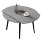 52" Round Sintered Stone Top Table Extendable 4 Legs Dining Table, Metal in Black Grey Without Chairs Clearhalo ' dining_table' 'Dining Tables & Seating' 'Dining Tables' 'furn' 'furn_dining_table' 'Furniture' 'furniture_dining_table' 'Kitchen & Dining Furniture' 'kitchen&dining_furn' 'kitchen' 'kitchen_dining_table' 3703926