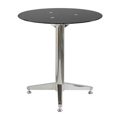 Round Tripod Dining Site Table Contemporary Tempered Glass Dinette Table Black Without Chairs Clearhalo ' dining_table' 'Dining Tables & Seating' 'Dining Tables' 'furn' 'furn_dining_table' 'Furniture' 'furniture_dining_table' 'Kitchen & Dining Furniture' 'kitchen&dining_furn' 'kitchen' 'kitchen_dining_table' 3703934
