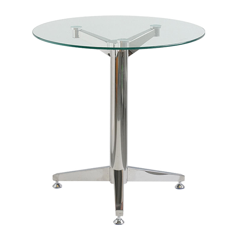 Round Tripod Dining Site Table Contemporary Tempered Glass Dinette Table Clear Without Chairs Clearhalo ' dining_table' 'Dining Tables & Seating' 'Dining Tables' 'furn' 'furn_dining_table' 'Furniture' 'furniture_dining_table' 'Kitchen & Dining Furniture' 'kitchen&dining_furn' 'kitchen' 'kitchen_dining_table' 3703937