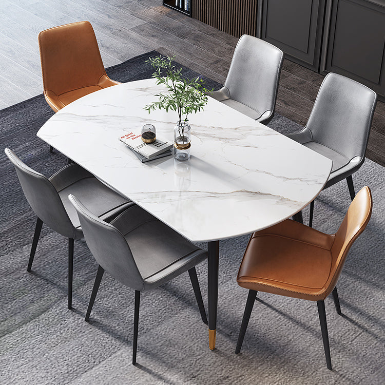 Round Sintered Stone Dining Table Foldable Modern Table in White with 4 Legs Clearhalo ' dining_table' 'Dining Tables & Seating' 'Dining Tables' 'furn' 'furn_dining_table' 'Furniture' 'furniture_dining_table' 'Kitchen & Dining Furniture' 'kitchen&dining_furn' 'kitchen' 'kitchen_dining_table' 3703948