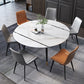 Round Sintered Stone Dining Table Foldable Modern Table in White with 4 Legs Clearhalo ' dining_table' 'Dining Tables & Seating' 'Dining Tables' 'furn' 'furn_dining_table' 'Furniture' 'furniture_dining_table' 'Kitchen & Dining Furniture' 'kitchen&dining_furn' 'kitchen' 'kitchen_dining_table' 3703955