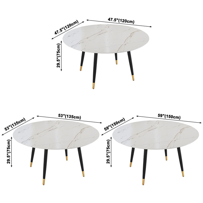 Round Sintered Stone Dining Table Foldable Modern Table in White with 4 Legs Clearhalo ' dining_table' 'Dining Tables & Seating' 'Dining Tables' 'furn' 'furn_dining_table' 'Furniture' 'furniture_dining_table' 'Kitchen & Dining Furniture' 'kitchen&dining_furn' 'kitchen' 'kitchen_dining_table' 3703956