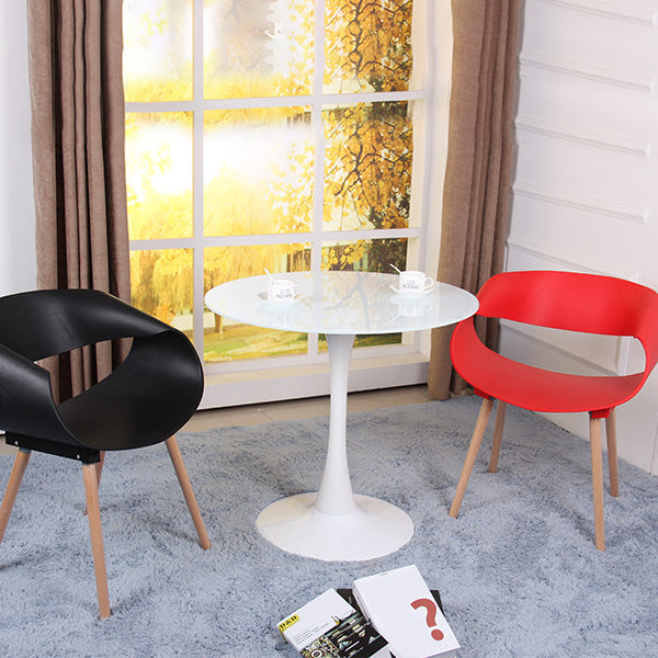 Contemporary Style Home Tempered Glass Dining Table Round Shape Table with Pedestal Base Clearhalo ' dining_table' 'Dining Tables & Seating' 'Dining Tables' 'furn' 'furn_dining_table' 'Furniture' 'furniture_dining_table' 'Kitchen & Dining Furniture' 'kitchen&dining_furn' 'kitchen' 'kitchen_dining_table' 3703966