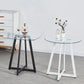Simplicity Style Round Pedestal Dining Table Clear Glass Home Furniture Clearhalo ' dining_table' 'Dining Tables & Seating' 'Dining Tables' 'Furniture' 'furniture_dining_table' 'Kitchen & Dining Furniture' 'kitchen&dining_furn' 'kitchen' 'kitchen_dining_table' 3703969