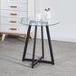 Simplicity Style Round Pedestal Dining Table Clear Glass Home Furniture Black Clear Clearhalo ' dining_table' 'Dining Tables & Seating' 'Dining Tables' 'Furniture' 'furniture_dining_table' 'Kitchen & Dining Furniture' 'kitchen&dining_furn' 'kitchen' 'kitchen_dining_table' 3703970