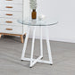 Simplicity Style Round Pedestal Dining Table Clear Glass Home Furniture Clearhalo ' dining_table' 'Dining Tables & Seating' 'Dining Tables' 'Furniture' 'furniture_dining_table' 'Kitchen & Dining Furniture' 'kitchen&dining_furn' 'kitchen' 'kitchen_dining_table' 3703971