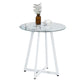 Simplicity Style Round Pedestal Dining Table Clear Glass Home Furniture White Clear Clearhalo ' dining_table' 'Dining Tables & Seating' 'Dining Tables' 'Furniture' 'furniture_dining_table' 'Kitchen & Dining Furniture' 'kitchen&dining_furn' 'kitchen' 'kitchen_dining_table' 3703972