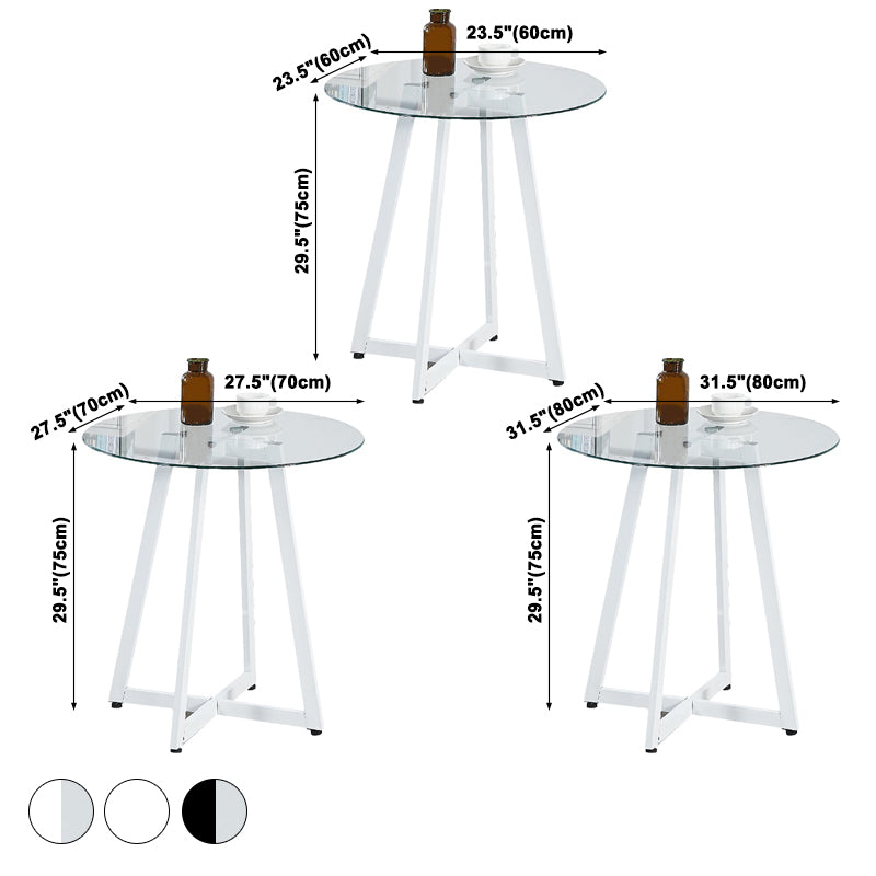 Simplicity Style Round Pedestal Dining Table Clear Glass Home Furniture Clearhalo ' dining_table' 'Dining Tables & Seating' 'Dining Tables' 'Furniture' 'furniture_dining_table' 'Kitchen & Dining Furniture' 'kitchen&dining_furn' 'kitchen' 'kitchen_dining_table' 3703977