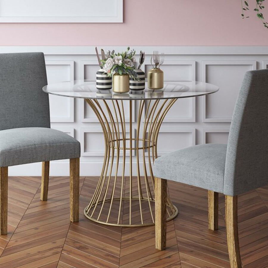 Modern Style Tempered Glass Dining Table Single Pedestal Base Round Table Clearhalo ' dining_table' 'Dining Tables & Seating' 'Dining Tables' 'furn' 'furn_dining_table' 'Furniture' 'furniture_dining_table' 'Kitchen & Dining Furniture' 'kitchen&dining_furn' 'kitchen' 'kitchen_dining_table' 3703981