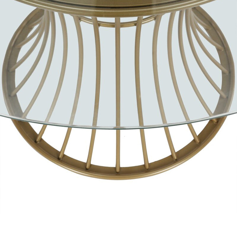 Modern Style Tempered Glass Dining Table Single Pedestal Base Round Table Clearhalo ' dining_table' 'Dining Tables & Seating' 'Dining Tables' 'furn' 'furn_dining_table' 'Furniture' 'furniture_dining_table' 'Kitchen & Dining Furniture' 'kitchen&dining_furn' 'kitchen' 'kitchen_dining_table' 3703983