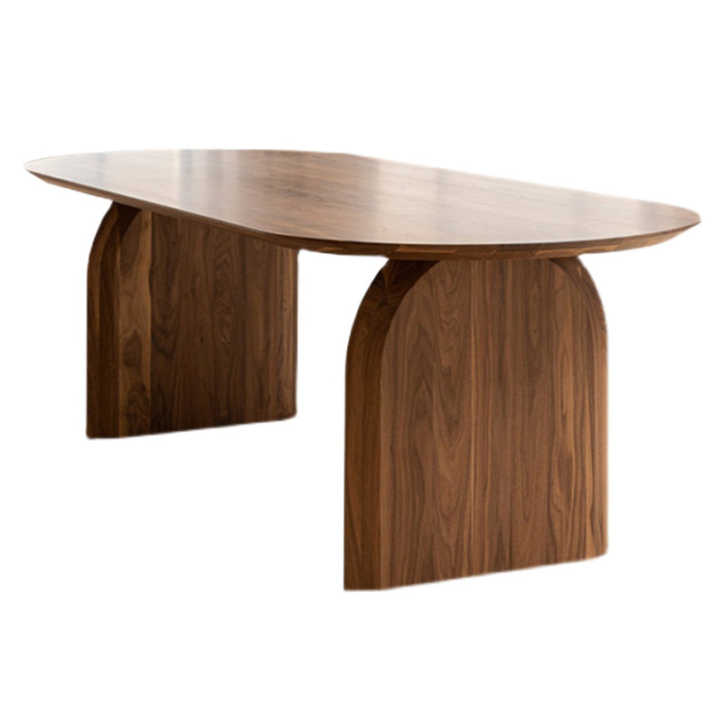 Solid Pine Wood Rectangle Dining Table Contemporary Kitchen Wood Table with Double Pedestal Without Chairs Clearhalo ' dining_table' 'Dining Tables & Seating' 'Dining Tables' 'furn' 'furn_dining_table' 'Furniture' 'furniture_dining_table' 'Kitchen & Dining Furniture' 'kitchen&dining_furn' 'kitchen' 'kitchen_dining_table' 3703994