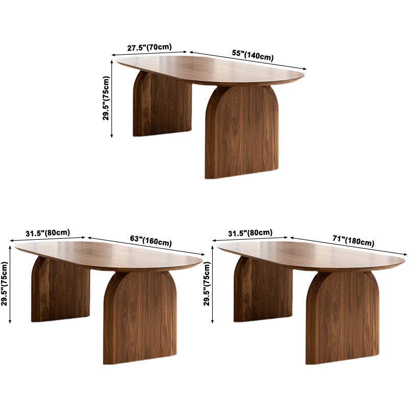 Solid Pine Wood Rectangle Dining Table Contemporary Kitchen Wood Table with Double Pedestal Clearhalo ' dining_table' 'Dining Tables & Seating' 'Dining Tables' 'furn' 'furn_dining_table' 'Furniture' 'furniture_dining_table' 'Kitchen & Dining Furniture' 'kitchen&dining_furn' 'kitchen' 'kitchen_dining_table' 3703995