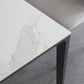 Sintered Stone Top Dining Table Rectangle Table in White with Metal Base and 4 Legs Clearhalo ' dining_table' 'Dining Tables & Seating' 'Dining Tables' 'furn' 'furn_dining_table' 'Furniture' 'furniture_dining_table' 'Kitchen & Dining Furniture' 'kitchen&dining_furn' 'kitchen' 'kitchen_dining_table' 3704003