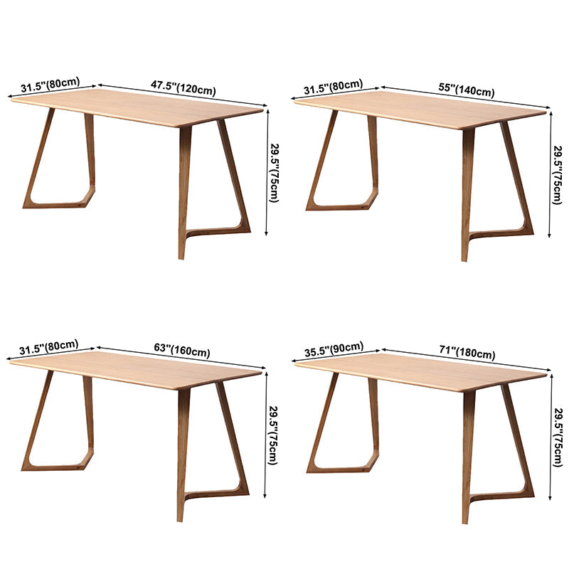 Rectangle White Oak Solid Wood Table Modern Dining Table Double Pedestal for Restaurant Clearhalo ' dining_table' 'Dining Tables & Seating' 'Dining Tables' 'furn' 'furn_dining_table' 'Furniture' 'furniture_dining_table' 'Kitchen & Dining Furniture' 'kitchen&dining_furn' 'kitchen' 'kitchen_dining_table' 3704022