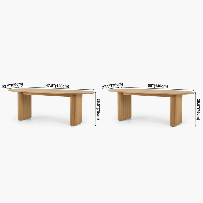 Oval Solid Pinewood Brown Tone Dining Table Simplicity Double Pedestal Table for Dining Room Clearhalo ' dining_table' 'Dining Tables & Seating' 'Dining Tables' 'furn' 'furn_dining_table' 'Furniture' 'furniture_dining_table' 'Kitchen & Dining Furniture' 'kitchen&dining_furn' 'kitchen' 'kitchen_dining_table' 3704034