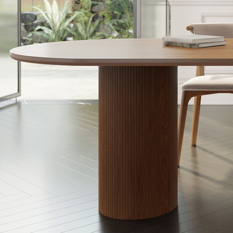 Modern Solid Wood Irregular Shape Dining Table Kitchen Dining Table with Double Pedestal Bases Clearhalo ' dining_table' 'Dining Tables & Seating' 'Dining Tables' 'furn' 'furn_dining_table' 'Furniture' 'furniture_dining_table' 'Kitchen & Dining Furniture' 'kitchen&dining_furn' 'kitchen' 'kitchen_dining_table' 3704038