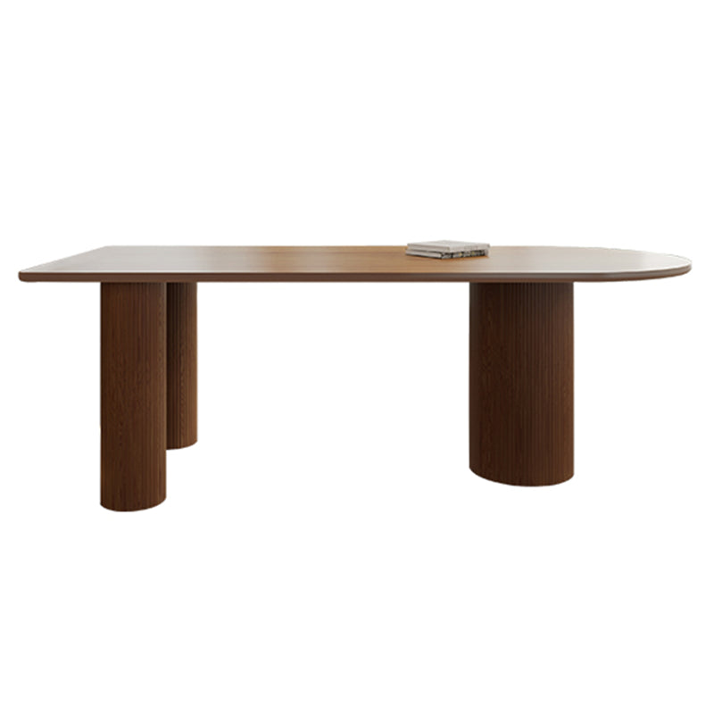 Modern Solid Wood Irregular Shape Dining Table Kitchen Dining Table with Double Pedestal Bases Without Chairs Clearhalo ' dining_table' 'Dining Tables & Seating' 'Dining Tables' 'furn' 'furn_dining_table' 'Furniture' 'furniture_dining_table' 'Kitchen & Dining Furniture' 'kitchen&dining_furn' 'kitchen' 'kitchen_dining_table' 3704039