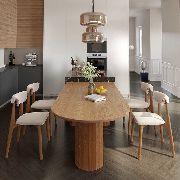 Modern Solid Wood Irregular Shape Dining Table Kitchen Dining Table with Double Pedestal Bases Clearhalo ' dining_table' 'Dining Tables & Seating' 'Dining Tables' 'furn' 'furn_dining_table' 'Furniture' 'furniture_dining_table' 'Kitchen & Dining Furniture' 'kitchen&dining_furn' 'kitchen' 'kitchen_dining_table' 3704042