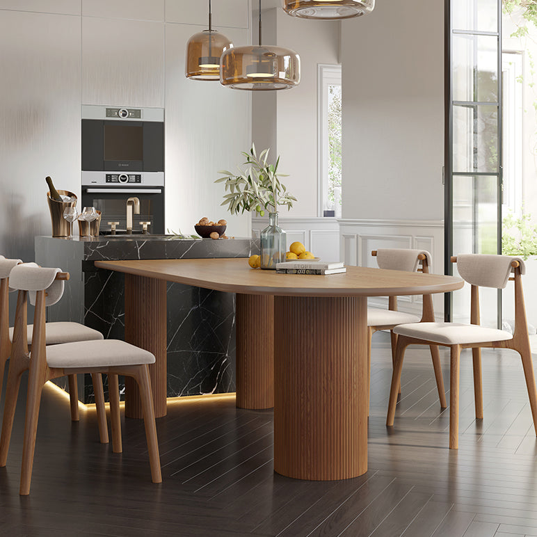 Modern Solid Wood Irregular Shape Dining Table Kitchen Dining Table with Double Pedestal Bases Clearhalo ' dining_table' 'Dining Tables & Seating' 'Dining Tables' 'furn' 'furn_dining_table' 'Furniture' 'furniture_dining_table' 'Kitchen & Dining Furniture' 'kitchen&dining_furn' 'kitchen' 'kitchen_dining_table' 3704043